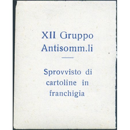 1942 Italia Regno Franchigia Militare Tripoli XII Gruppo Antisommergibili franchigia militare nuovo con gomma integra. Uno dei d