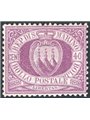 San Marino 1877 Stemma 40 c. lilla scuro con ottima centratura n° 7 Cert. Apicella Cat. € 10.800 (**) 