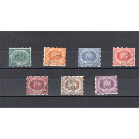 San Marino 1877/90 Coat of Arms serial no. 1/7 certified by Biondi catalogue price €675 (U)