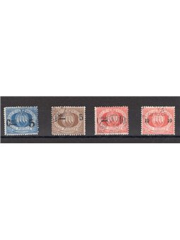 San Marino 1892 Stemma soprast. serie n° 8/11 Cert. CiBaFil Cat. € 175 (U)