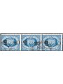 San Marino 1892 Stemma 5 c. su 10 azzurro striscia orizzontale di 3 soprast. capovolta e con uno degli esemplari che presenta la
