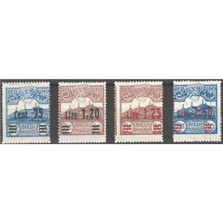 San Marino 1926 Scenery series with overprint no. 119/22 Cat. €50 (**)
