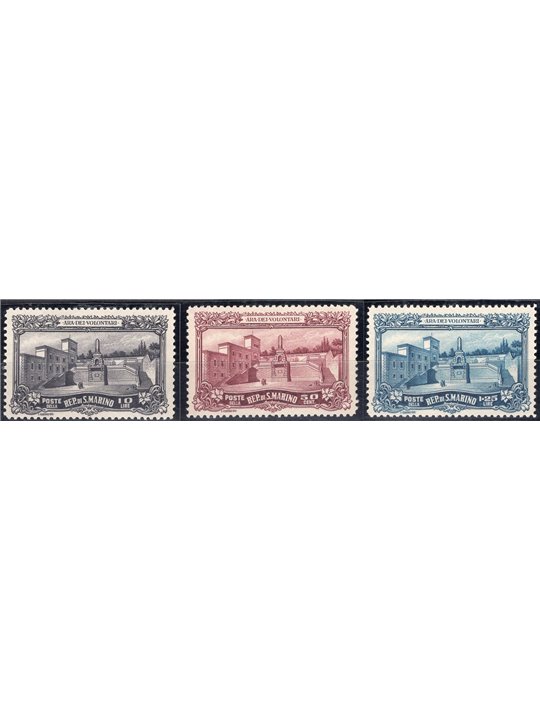San Marino 1927 Ara dei volontari serie n° 134/36 Cat. € 112 (**) 