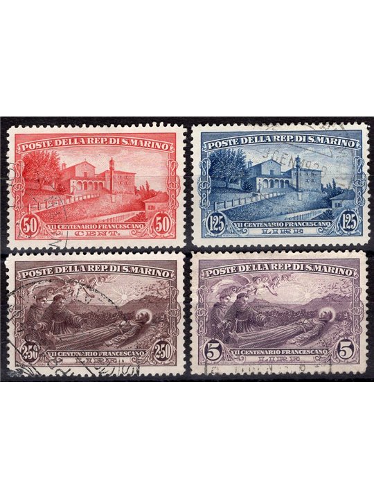 San Marino 1928 St Francis series no. 137/40 Cat. €85 (U)