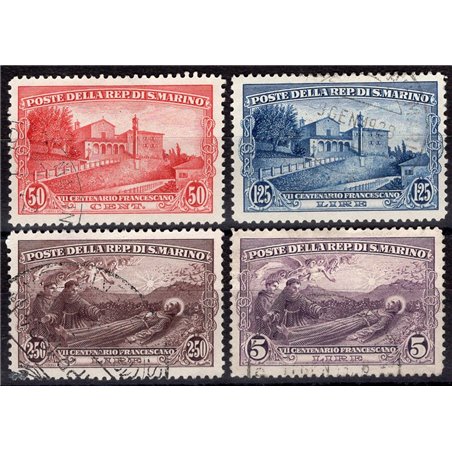 San Marino 1928 San Francesco serie n° 137/40 Cat. € 85 (U) 