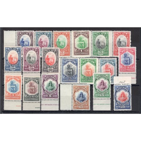 San Marino 1929/31 Vedute serie n° 141/58 Cert. CiBaFil Cert. Caffaz Cat. € 1.500 (**) 