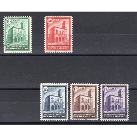 San Marino 1932 Post Office Building series no. 159/63 Biondi certificate catalogue price €500 (U)