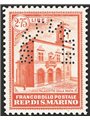 San Marino 1932 Palazzetto 2,75 £ arancio con perforazione “specimen” n° P163 Cert. CiBaFil Cert. ED Cat. € 1.000 (**)