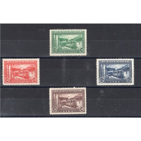 San Marino 1932 Trains series no. 164/67 CiBaFil Cert. Cat. €500 (**)