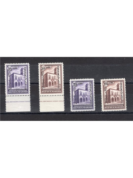 San Marino 1933 Convegno Filatelico serie n° 176/79. Firm. Bolaffi Cert. CiBaFil Cat. € 1.625 (**)