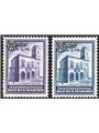 San Marino 1934 Palazzetto della posta 1,75 £ azzurro e 2,75 £ violetto con soprast. "3,70" e fregio n° 184/85 Cert. Cilio Cat. 