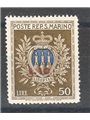 San Marino 1946 Pro Opera Assistenza stemma 10 £ su 50 £ n° 297 Cat. € 50 (**)