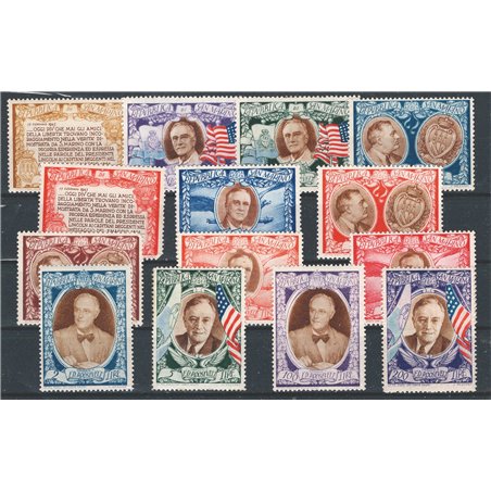 San Marino 1947 Presidente Roosevelt serie n° 301/6 + P.A. 61/68 Cat. € 65 (**)
