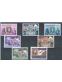 San Marino 1947 100° Anniv. del Francobollo U.S.A. serie n° 330/35 + P.A. 75 Cat. € 35 (**)