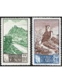 San Marino 1949 Landscapes 100 £ grey and green and 200 £ light blue and brown perforated 14x13 no. 354I/355I CiBaFil certified 