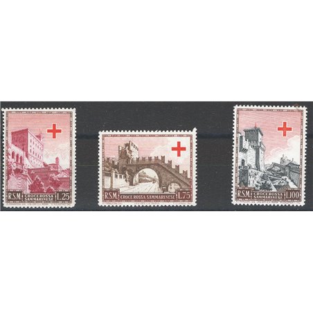 San Marino 1951 Croce Rossa serie n° 369/71 Cat. € 70 (**)