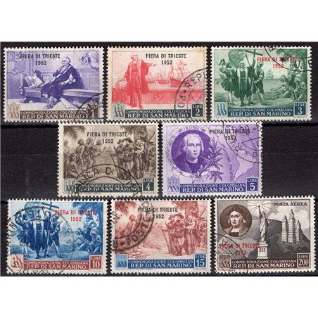 San Marino 1952 Trieste Fair series no. 384/90 + P.A. 102 Cat. €50 (U)
