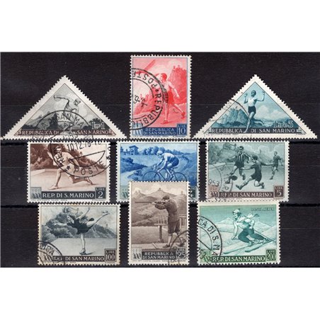San Marino 1953 Propaganda sportiva I serie n° 391/98 + P.A. 111 Cat. € 70 (U) 