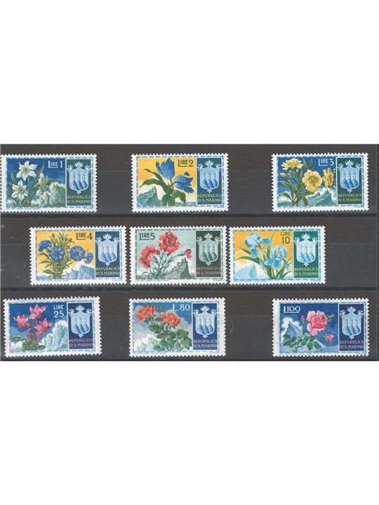 San Marino 1953 Fiori serie n° 400/08 Cat. € 90 (**)