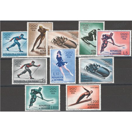 San Marino 1955 Olimpiadi di Cortina serie n° 428/36 + P.A. 116 Cat. € 60 (**)