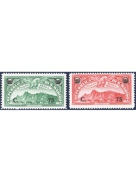 San Marino 1936 P.A. Scenes overprint series no. 17/18 Cat. €55 (**)