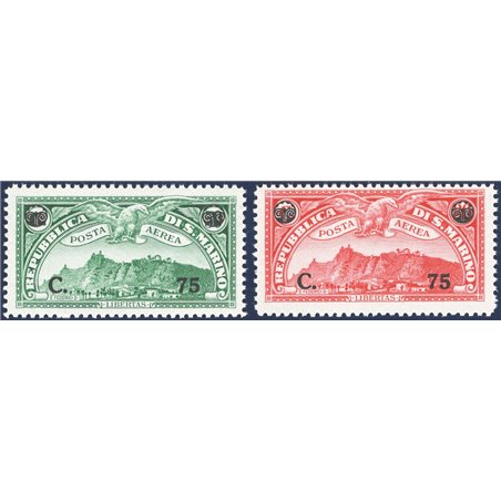 San Marino 1936 P.A. Scenes overprint series no. 17/18 Cat. €55 (**)