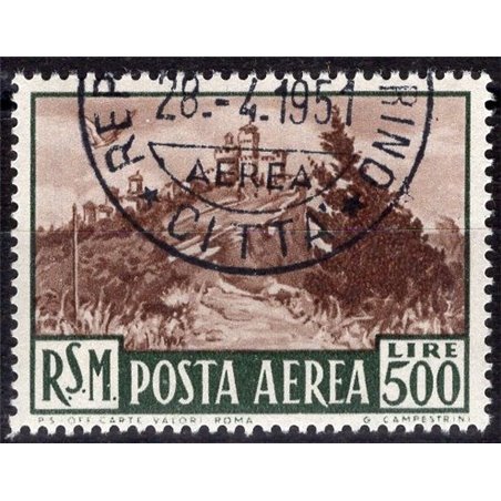 San Marino 1951 P.A. Scenery 500 £ No. 97 Biondi Cert. Cat. € 150 (U)