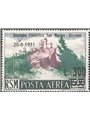 San Marino 1951 P.A. Veduta 300 £ su 500 verde e lilla bruno con soprast. "Giornata Filatelica San Marino Riccione 20/8/1951 £ 3