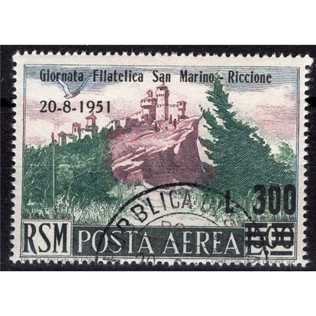 San Marino 1951 P.A. 3rd San Marino Philatelic Day Riccione No. 98 Cat. €40 (U)