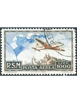 San Marino 1951 P.A. £1,000 Flag No. 99 Biondi Cert. Cat. €600 (U)