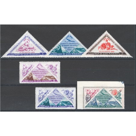 San Marino 1952 P.A. Flowers series No. 103/08 Cat. €100 (**)