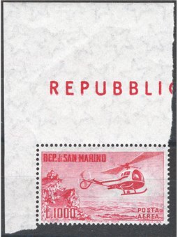 San Marino 1961 P.A. Helicopter 1,000 £ no. 138 Cat. €70 (**)