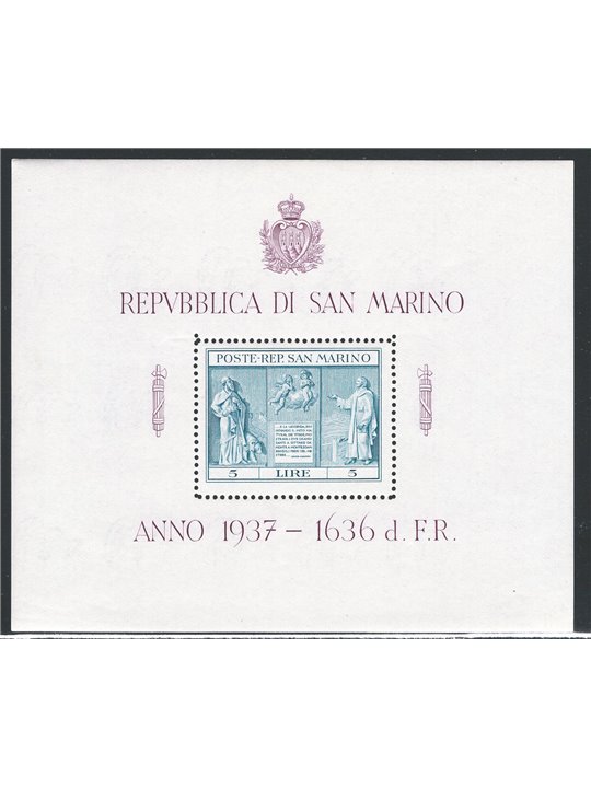 San Marino 1937 BF Independence no. 1 Cat. €30 (**)