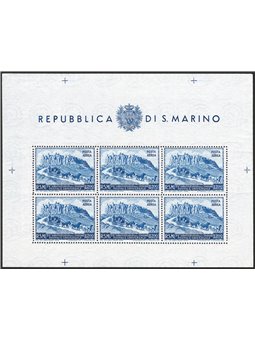 San Marino 1951 BF U.P.U. 200 £ light blue perforated No. 9 Cat. € 75 (**)