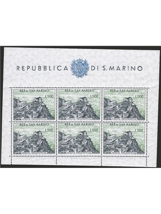 San Marino 1958 BF Panorama 500 £ n° 18 Cert. Biondi Cat. € 1.375 (**)