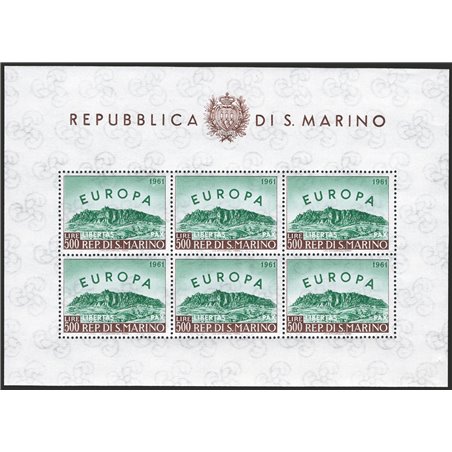 San Marino 1961 BF Europe 500 £ brown and green No. 23 Biondi Cert. Cat. € 280 (**)