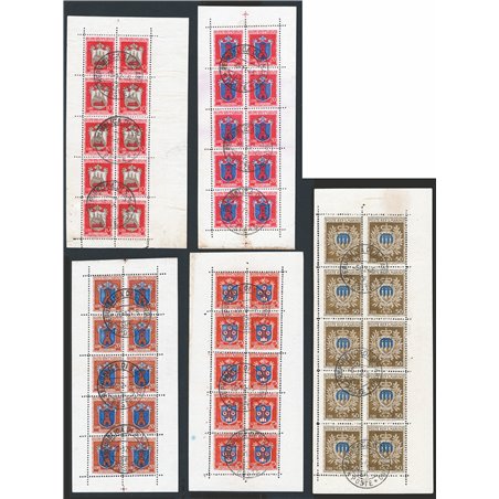 San Marino 1945/46 Minifogli Stemmi serie n° 1/5 Cat. € 1.320+ (U)