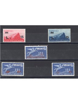 San Marino 1947/48 Espressi soprast. serie n° 16/20 Cat. € 140 (**)