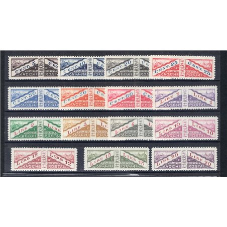 San Marino 1928 Pacchi postali non dent. al centro serie n° 1/15 Cert. CiBaFil Cat. € 250 (**) 