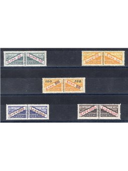 San Marino 1956/61 Pacchi postali cifra e vedute con filigrana stelle serie n° 37/41 Cat. € 75 (**)
