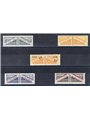 San Marino 1956/61 Pacchi postali cifra e vedute con filigrana stelle serie n° 37/41 Cat. € 75 (**)