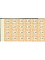 San Marino 1925 Segnatasse cifra 10 £ arancio prova di macchina non dent. e senza filigrana blocco di 24 proveniente dall'unico 