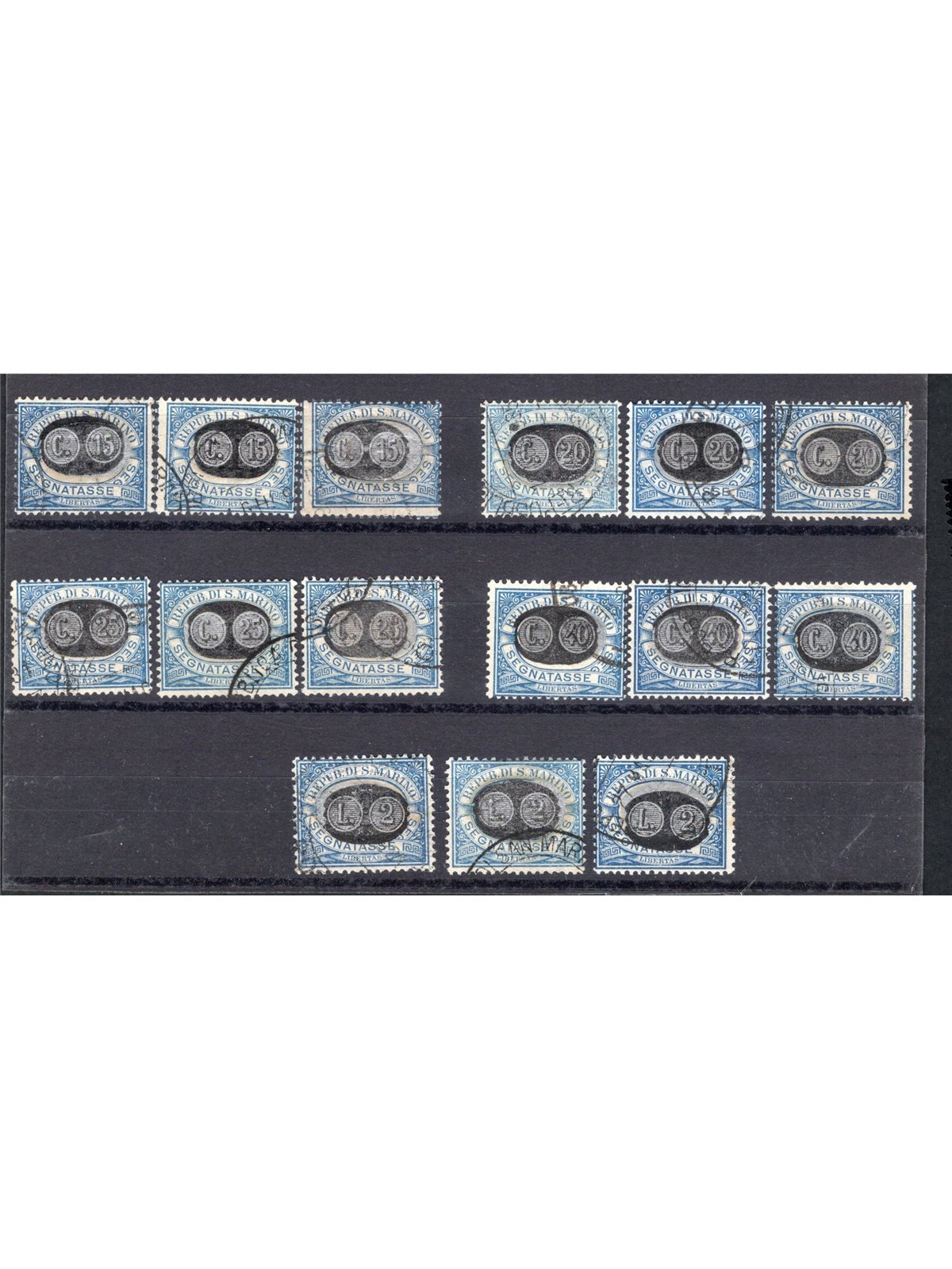 San Marino 1931 Tax stamp ‘mascherine’ with overprint series no. 32/46 CiBaFil Cert. Cat. €425 (U)