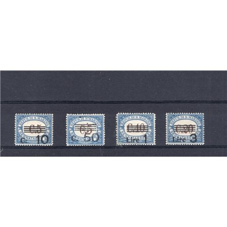 San Marino 1940 Segnatasse del 1939 con nuovi valori in soprast. serie n° 60/63 con ottima centratura Cert. CiBaFil Cat. € 400 (