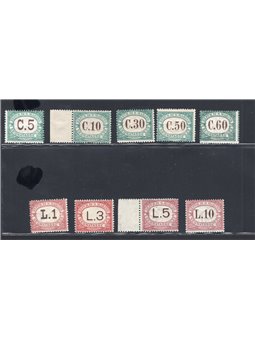 San Marino 1897/1919 Segnatasse cifra in ovale serie n° 1/9 Cert. CiBaFil Cat. € 1.100 (**)
