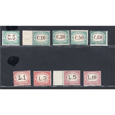 San Marino 1897/1919 Postage mark with numerals in an oval series no. 1/9 certified by CiBaFil Cat. €1,100 (**)