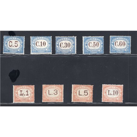San Marino 1925 Segnatasse cifra in ovale serie n° 19/27 Cert. CiBaFil Cat. € 1.100 (**)