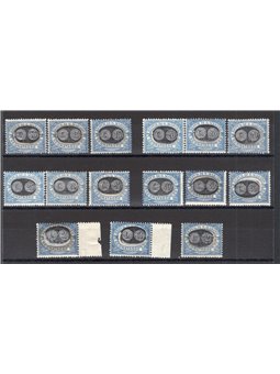 San Marino 1931 Segnatasse del 1925 con soprast. in nero ed arancio dei nuovi valori serie detta “mascherine” serie n° 32/46. Fi