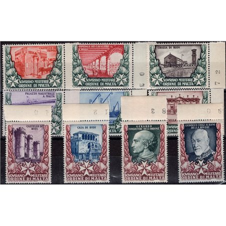 SMOM 1975 Revenue stamp ‘Buildings and Grand Masters’ without value indication series No. 1/10 Cat. €160 (**)