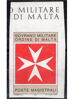 SMOM 1975 Segnatasse (25 gr) bistro e rosso senza soprast. e non dent. n° 11 a bordo di foglio Cat. € 90 (**)